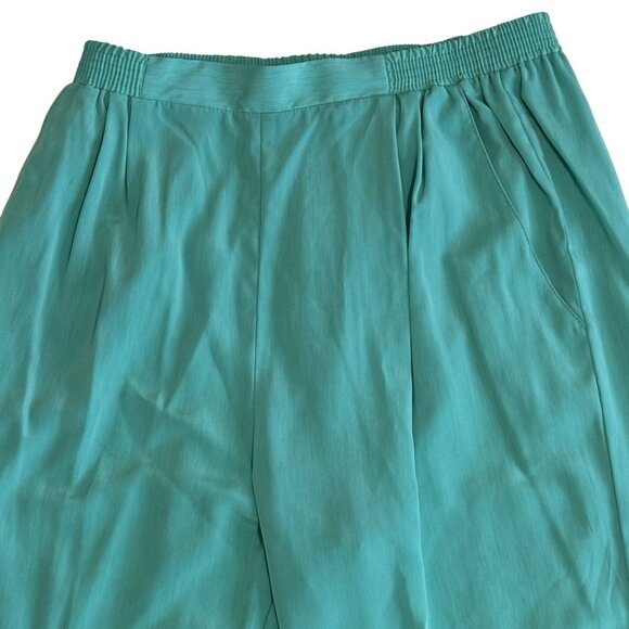 NWT 2 Piece Pant Suit Set Blouse Ribbed Dress Shirt Top Outfit USA Medium - Picture 5 of 15